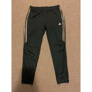 Adidas Track Pant Men Size XL Black/Gold Logo Drawstring Regular Fit Climacool